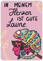 Postkarte Im Herzen gute Laune