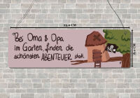 Holzschild 250x80mm In Omas und Opas Garten