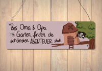 Holzschild 250x80mm In Omas und Opas Garten