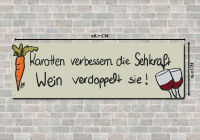 Metallschild 287x92mm Karotten und Wein