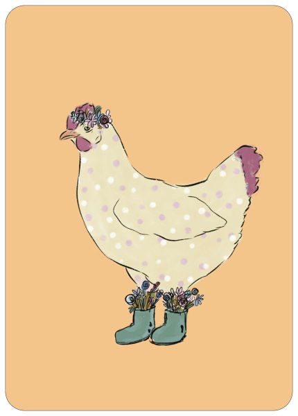 Postkarte Huhn