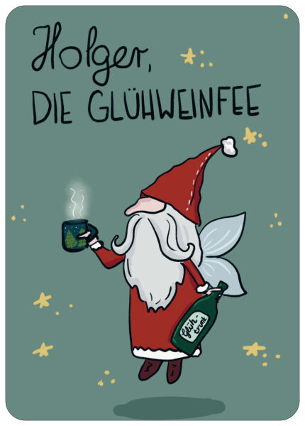 Postkarte Holger die Glühweinfee