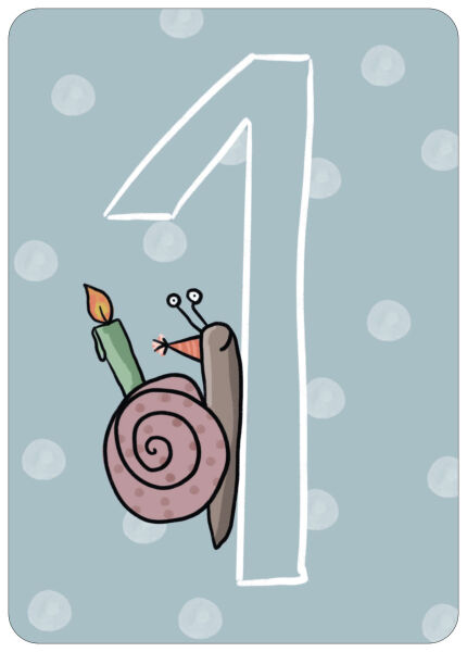 Postkarte Geburtstag 1 Jahr