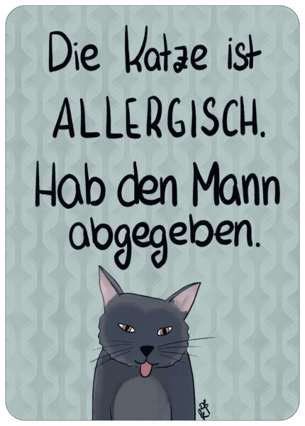 Postkarte Katzenallergie