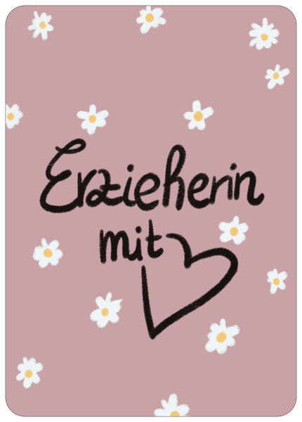Postkarte Erzieherin mit Herz