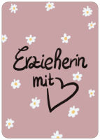 Postkarte Erzieherin mit Herz