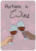 Postkarte Wein Spruch Partner