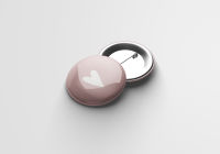 25 mm Herz Button-Alt Rosa