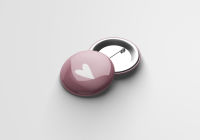 25 mm Herz Button-Beere