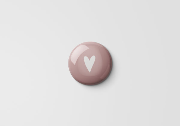 25 mm Herz Kühlschrankmagnet-Alt Rosa