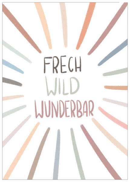 Postkarte Frech Wild Wunderbar