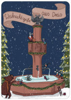 Postkarte Weihnachtskarte Dreiser Brunnen