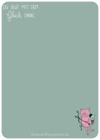Postkarte Glücksschwein