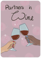 Postkarte Wein Spruch Partner