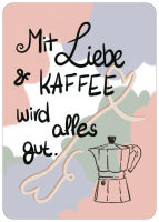 Postkarte Liebe und Kaffee
