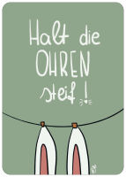 Postkarte Halt die Ohren steif!