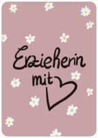 Postkarte Erzieherin mit Herz