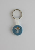 25 mm Schlüsselanhänger Schutzengel Blau